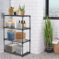 4 Shelf Wire Rack 1Pack With Cover Black Steel