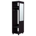 Benson Wardrobe In Melamine With Mirror And Open Storage Black Bedroom Contemporary,Modern Particle Board Melamine