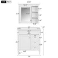 30'' Bathroom Vanity With Top Sink, Modern Bathroom Storage Cabinet With 2 Drawers And A Tip Out Drawer, Freestanding Vanity Set With Mirror Cabinet, Single Sink Bathroom Vanity 3 White Bathroom Solid Wood Mdf Resin Painted