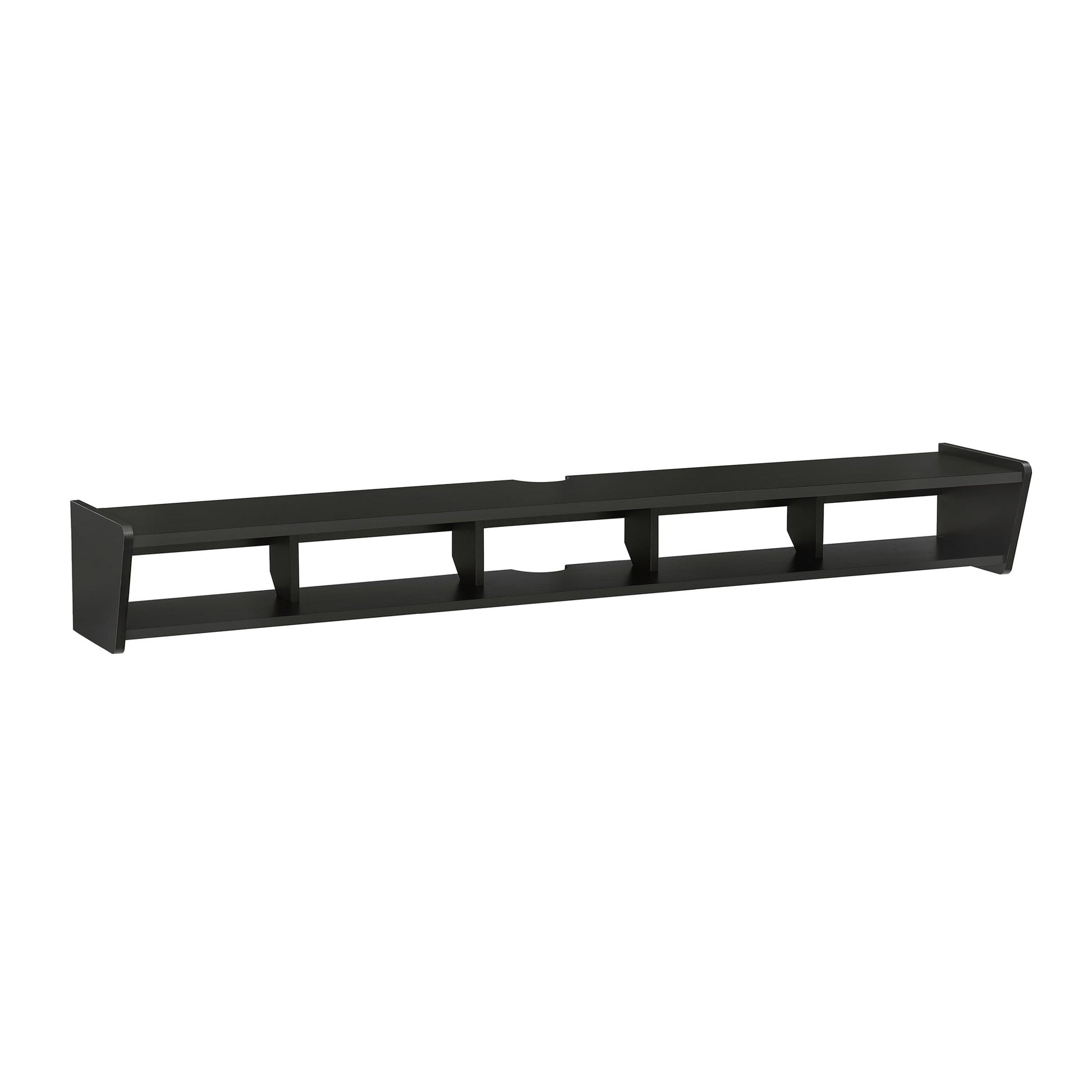 Modern Wall Mounted Floating Tv Stand Solid Black Black 60 69 Inches Mdf Mdf