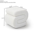 Modern Teddy Fabric Ottoman,Upholstered Footstoo, Comfortable Teddy Fabric Vanity Stool,S Shape Small Makeup Stool, Under Desk Ottoman For Living Room, Bedroom, Entrance White White Velvet