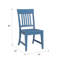 Haidel Blue Slat Back Dining Chairs, Set Of 2 Blue Solid Wood
