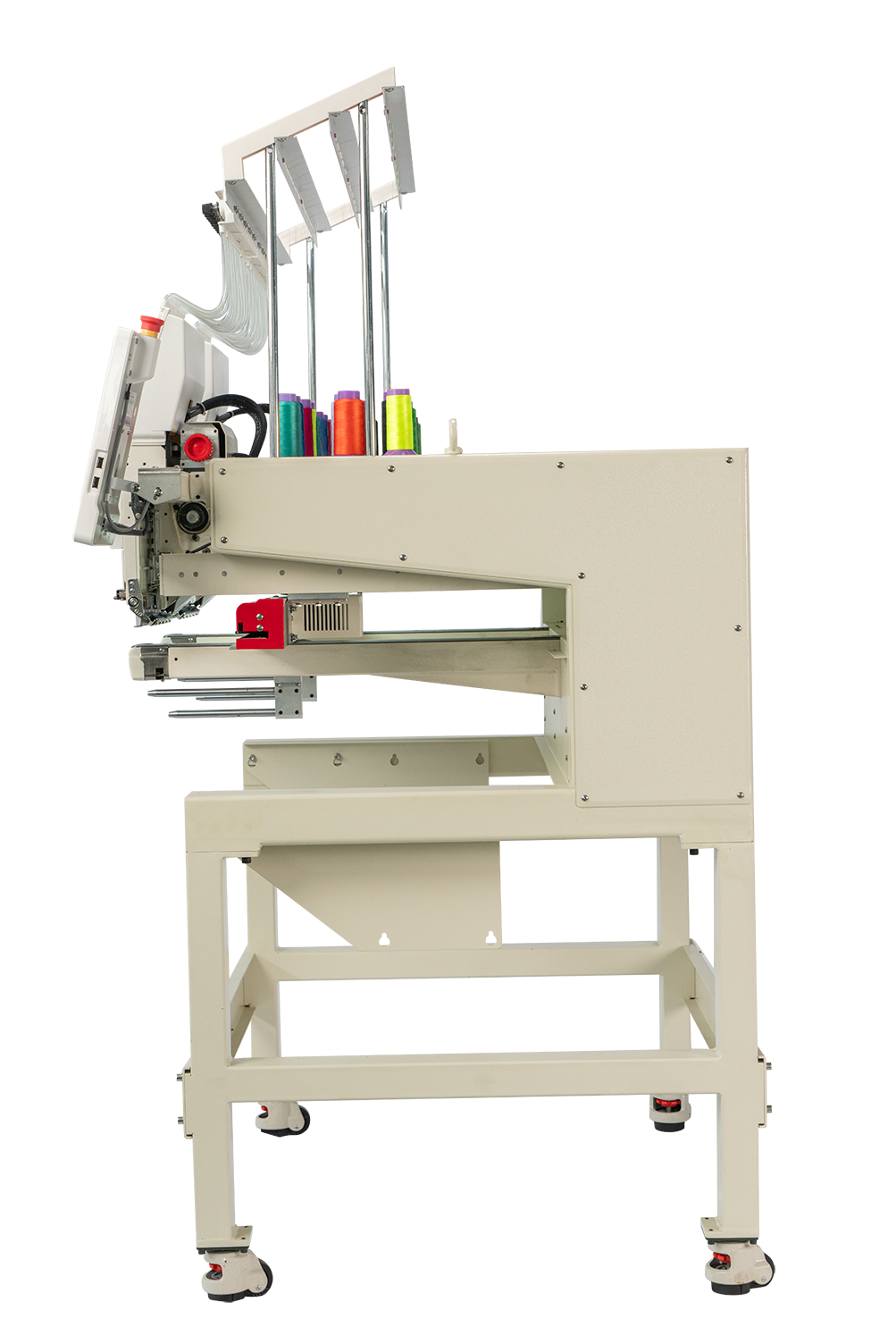 Double Head Computerized Commercial Embroidery Machine, 15 Needles 17.7X15.7 Inches Embroidery Area, Industrial Embroidery Machine For Hat For Cap Hat Graphic Embroidery White Green Metal