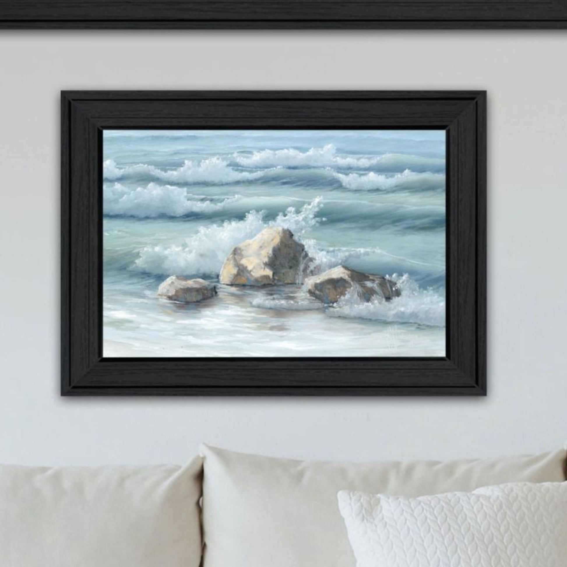 "Steadfast In The Waves" Framed Wall Art For Living Room, Wall Art Print For Home Decor, Bedroom Wall Art By Georgia Janisse Multicolor Wood Paper