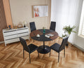 47.2Inch Tulip Round Dining Table,Office Table,Coffee Table,120X120X74Cm Brown Mdf