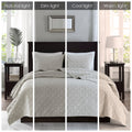 3 Piece Velvet Quilt Set Ivory Full Queen Full Ivory Cotton