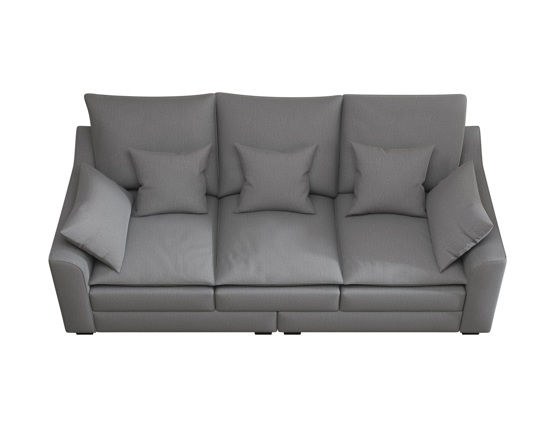 78.7" Sofa Couch 3 Seater Sofa With Pillows Polyester Upholstery Duck Down Filled Cushion Sofa For Living Room Apartment,Grey Grey Polyester Wood Primary Living Space Soft Cushion Back Foam Polyester 3 Seat