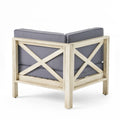 Brava X Back R Arm Chair. Light Grey Dark Grey Acacia Wood