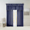 Twist Tab Lined Window Curtain Panel Only 1 Pc Panel Navy Polyester