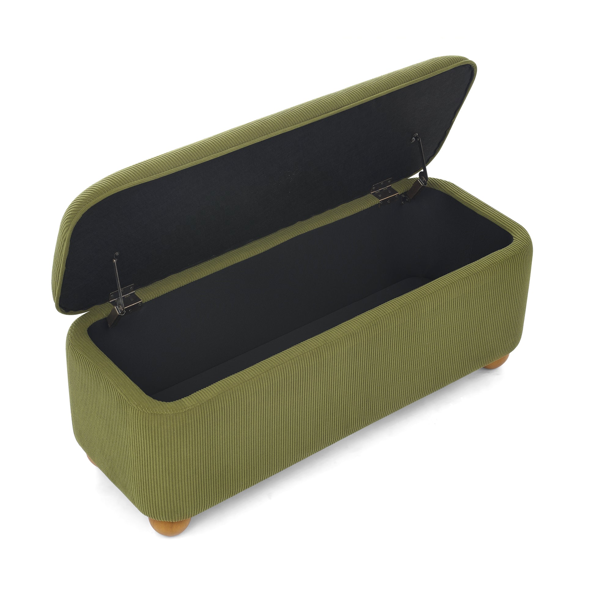Flannelette Fabric Storage Ottoman Bench, Cushioned Bed End Ottoman Bench With Storage And Seat, Suitable For Bedrooms, Living Rooms, And Entrance Passages Green 41.73"*15.55"*17.71" Green Foam