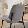 Dining Chairs Set Of 2 Modern Retro Linen Chair With Bentwood Back Upholstered Seat Metal Legs Adjustable Foot For Kitchen Dining Room Chairs Gray Linen Gray Set Of 2 Foam Linen