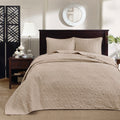 Reversible Quilt Set Khaki King Cal King Khaki Cotton