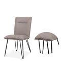 Faux Leather Upholstered Metal Chair With Hairpin Style Legs, Set Of 2, Black And Beige Beige Black Metal