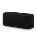 Modern Oval Storage Ottoman Bench, Upholstered Boucle Teddy Fabric End Of Bed Bench With Storage, End Of Bed Stool With Safety Hinge For Bedroom, Living Room, Entryway, Black Black Primary Living Space Oval Black American Design,Contemporary,Luxury,Mid