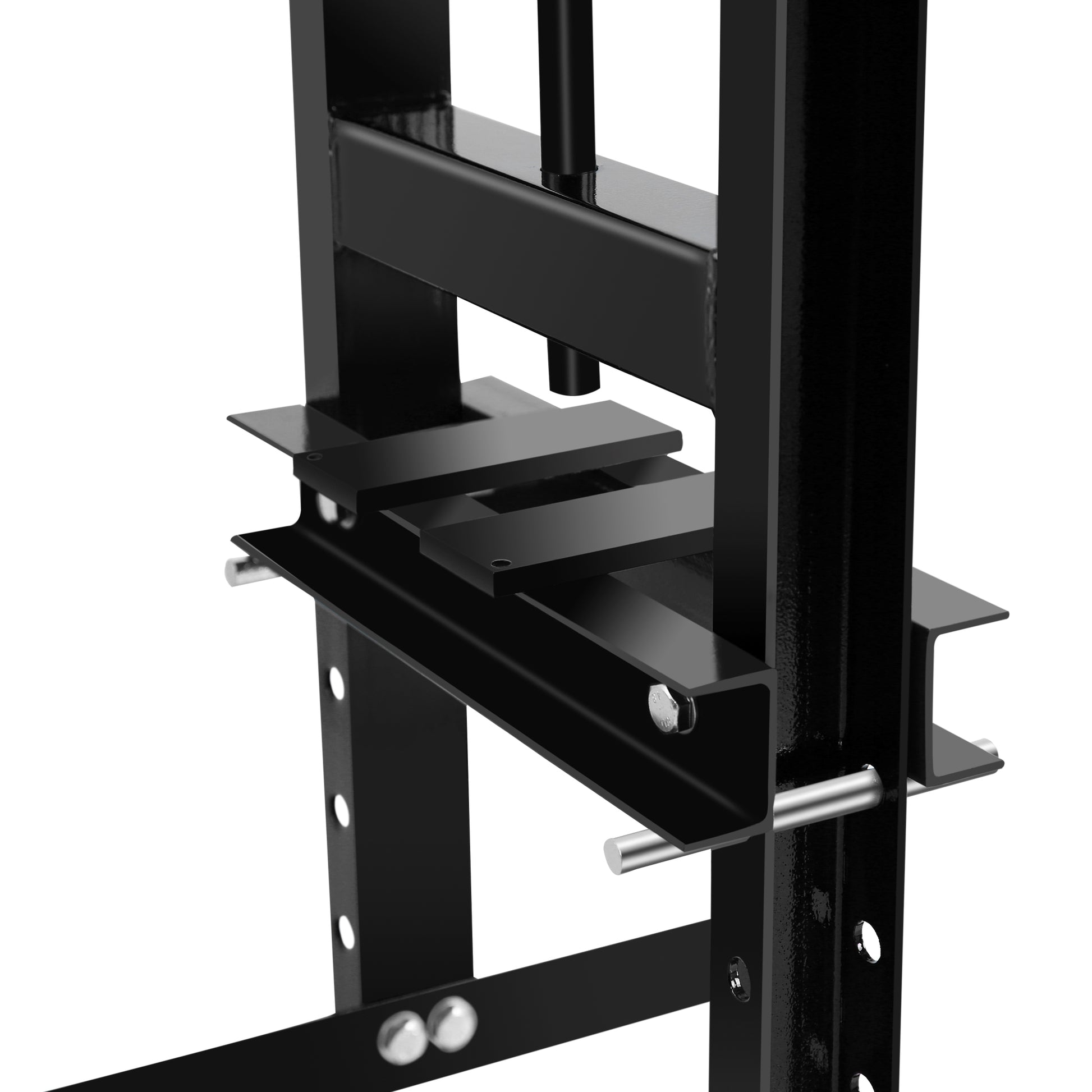 6 Ton Hydraulic Shop Floor Press, With Pressure Gauge Steel H Frame Shop Press With Steel Plates Adjustable Working Table, Black Black Steel