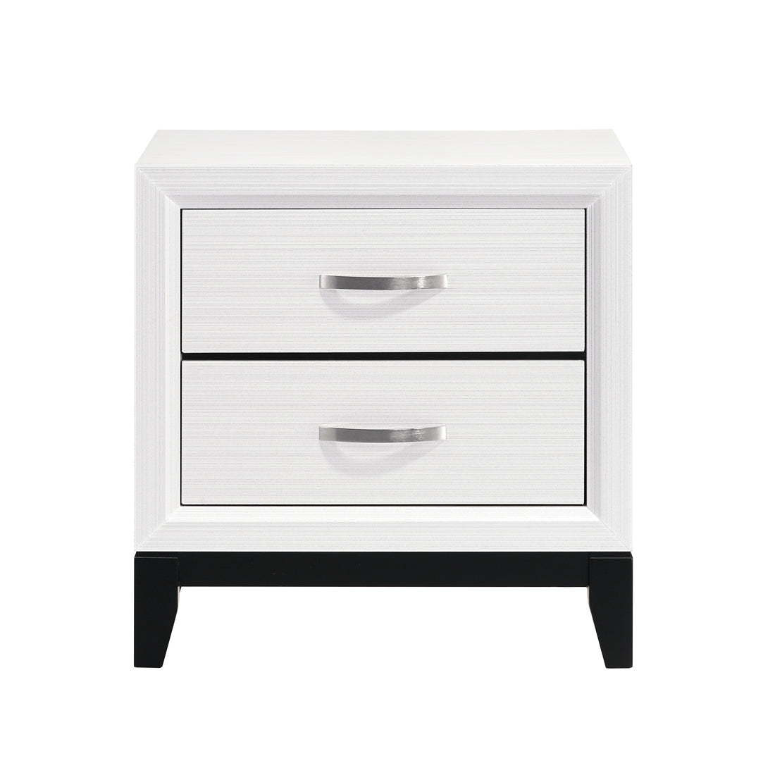 Modern Contemporary White Finish Storage Nightstand Of 2X Drawers 1Pc Wooden Bedroom Furniture White 2 Drawers Bedroom Wood