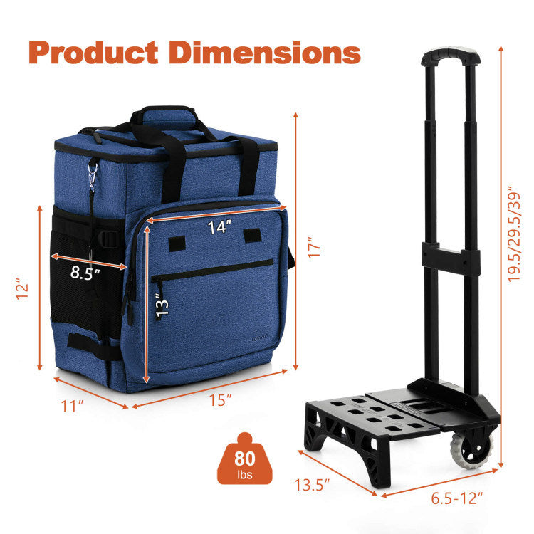 Able To Serve As A Rolling Cooler, Portable Cooler Or Adjustable Hand Truck Dark Blue Dark Blue Metal