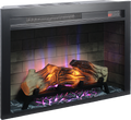28 Inch Electric Fireplace Insert, Multicolored Flames Powder Coated Electric Antique Black Vent Free Primary Living Space Yes Insert Tempered Glass Sheet Metal Electric