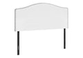 Bed, Headboard Only, Queen Size, Bedroom, Upholstered, White Leather Look, Transitional White Foam Faux Leather