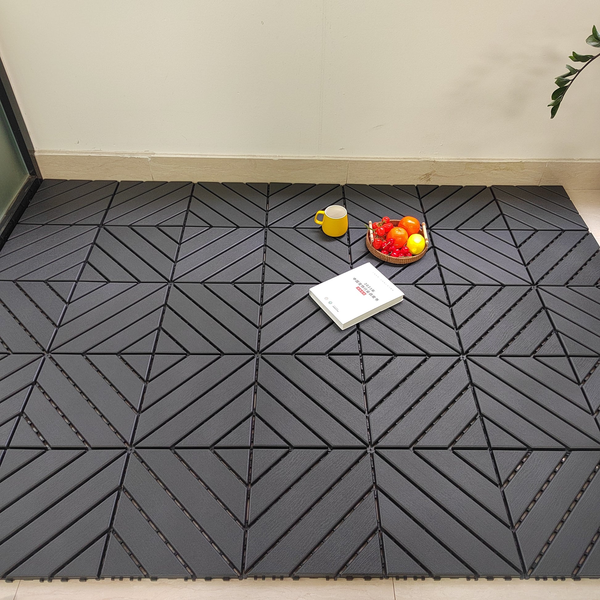 Plastic Interlocking Deck Tiles, 36 Pack, 12"X12" Waterproof Outdoor All Weather Use Patio Tiles With Enhanced Drainage Design, Perfect For Poolside, Balcony, And Backyard Grey Grey Plastic