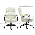 Vinsetto 500Lbs Big And Tall Office Chair With Wide Seat, Executive Computer Chair With Adjustable Height, Swivel Wheels And Linen Finish, Cream White Cream White Linen