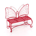 Butterfly Cast Metal Garden Bench, Outdoor Bench Patio Seat, Park Bench Outdoor Seating For Garden, Yard, Park, Entryway Red Garden & Outdoor 2 Person Seating Group Metal