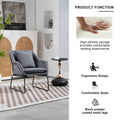 Modern Velvet Desk Chair ,Metal Legs Upholstered Accent Arm Chair For Living Room Bedroom Small Spaces Home Office,Grey Grey Dining Room Foam Velvet