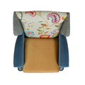 Anya Boho Chic Wingback Accent Arm Chair, Floral & Leopard, Blue Teal & Yellow Gold Velvet Teal Multi Foam Fabric