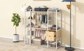 Open Style Wardrobe With Hanging Rails, Shelves And Drawers, White White Metal & Wood