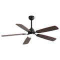 52 Inch Classics Ceiling Fan With Dimmable Led Light 6 Speed Wind 5 Blades Remote Control Dc Motor For Indoor Black Mdf