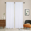 Newport Blackout Curtains For Bedroom, Linen Curtains For Living Room, Window Curtains, Room Darkening Curtains 84 Inches Long, White White Linen