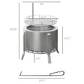 Outsunny 2 In 1 Smokeless Fire Pit, Bbq Grill, 19