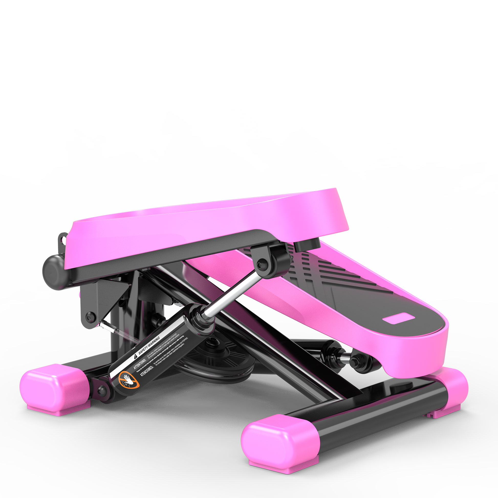 Home Office Exercise 330Lbs Capacity Mini Stepper With Resistance Bands And Lcd Monitor Pink Black Steel