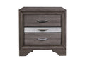 Ryder Sparkle Grey Nightstand Gray Solid Wood Mdf