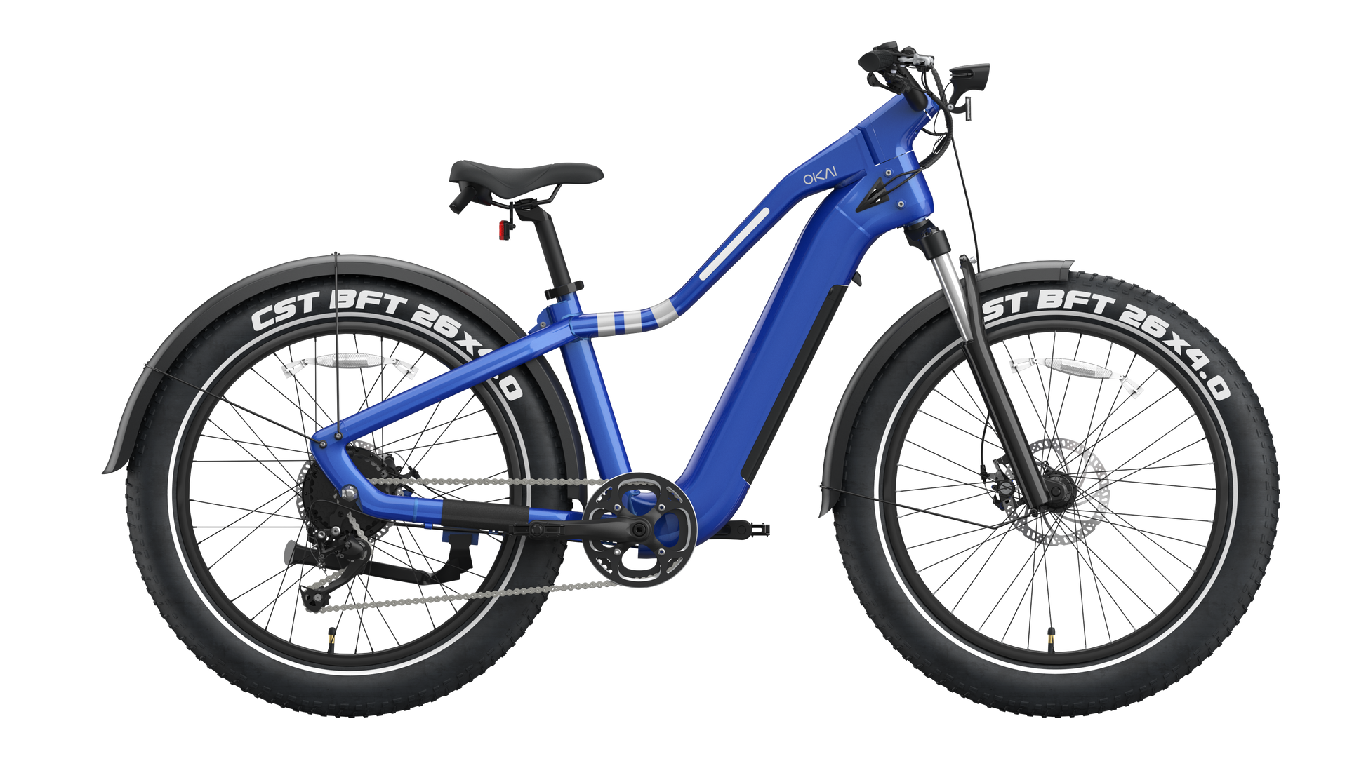 26" Step Over Electric Mountain Bike Blue Blue Aluminum