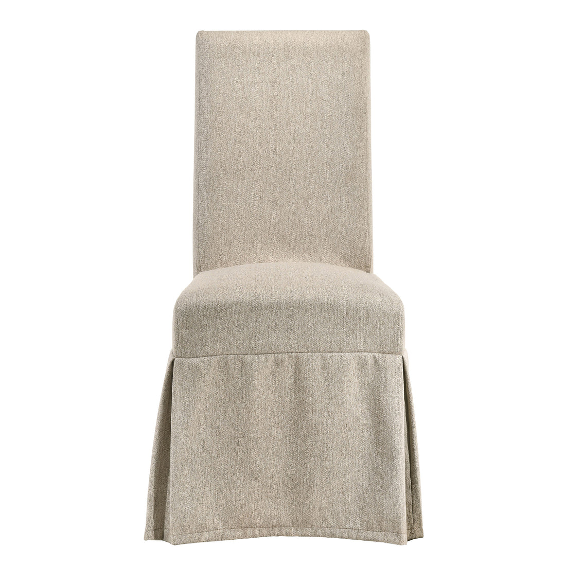 Tan Tight Back Side Chairs With Skirt Set Of 2 Tan Dining Room Contemporary Rubberwood Set Of 2 Wood Fabric