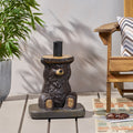 Bear Umbrella Base Dark Brown Concrete