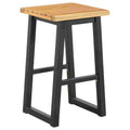 3 Piece Counter Height Table Set With Metal Sled Base, Black And Brown Brown Black Wood Metal