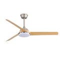 52 Inch Ceiling Fan With 22W Led Light And Remote Control 5 Abs Blades For Living Room Brushed Nickel Abs