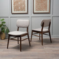 Chair Set Of 2 Light Gray Fabric