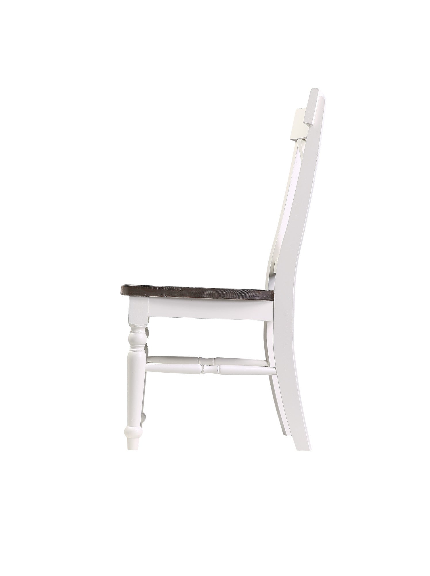 Mountina Brown And White Dining Chairs, Set Of 2 Brown White Solid Wood