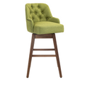 Coolmore Bar Stools Set Of 2 Counter Height Chairs With Footrest For Kitchen, Dining Room And 360 Degree Solid Wood Legs Swivel Bar Stools Set Of 2 Olive Linen Olive Foam Linen