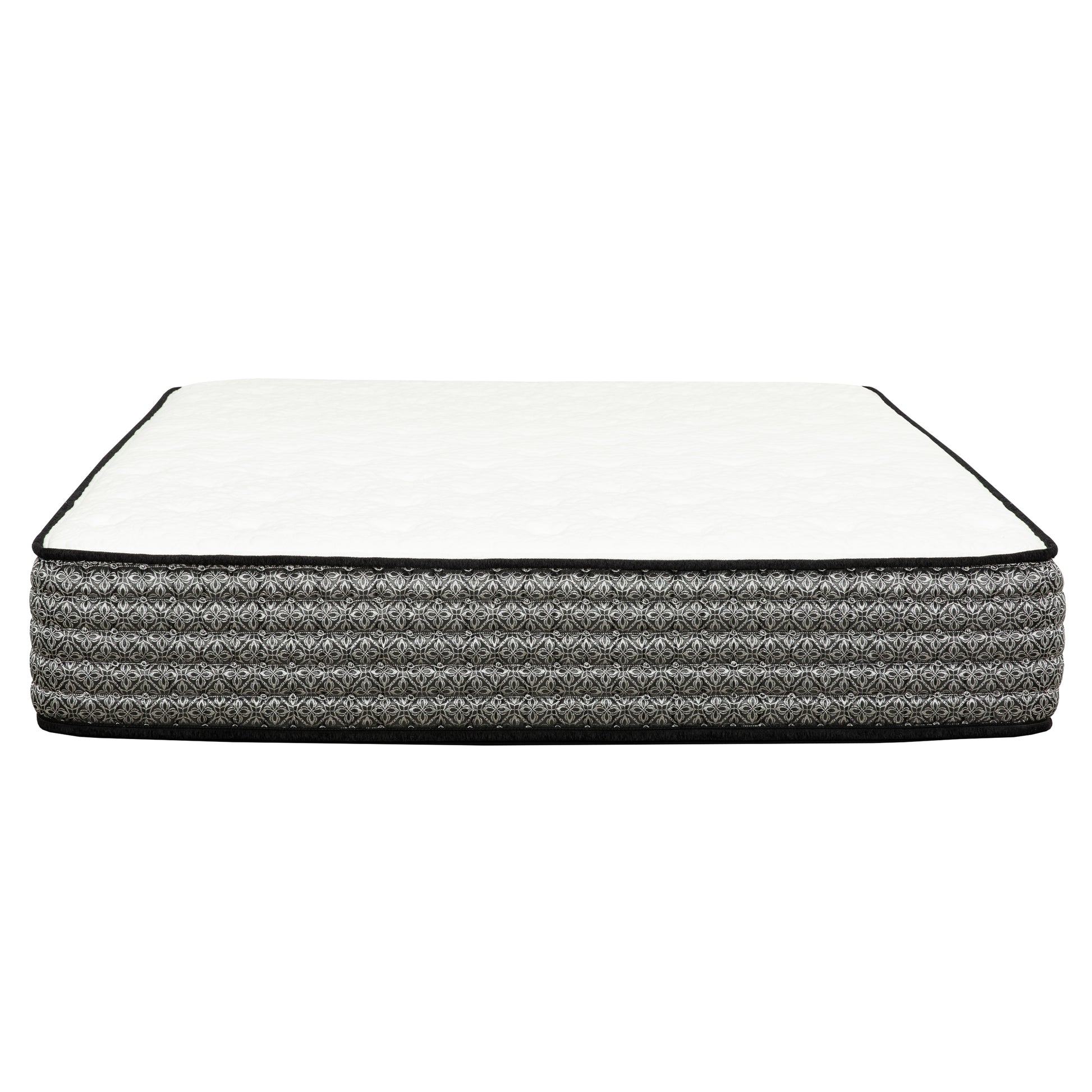 Premium 12 In. Full Size Pocket Coil Hybrid Mattress, Plush Gel Memory Foam Mattress, White Gray Grey White Bedroom Contemporary,Modern Memory Foam Polyester Full