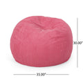 Kenli Modern Corduroy Polyester 3 Ft. Bean Bag Chair,Pink Rose Pink Fabric