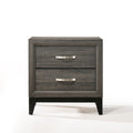 Weathered Grey 2 Drawer Nightstand Grey 2 Drawers Bedroom Rectangle Drawers Paper Composite