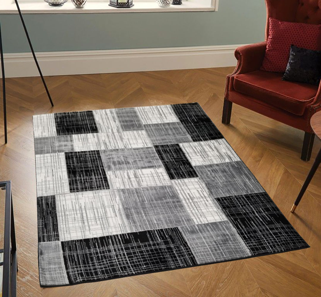 Jersey Area Rugs, Carpets For Livingroom, 5X7 Area Rugs ,3004 Grey Rectangle 5&7 Grey Contemporary Abstract Polypropylene