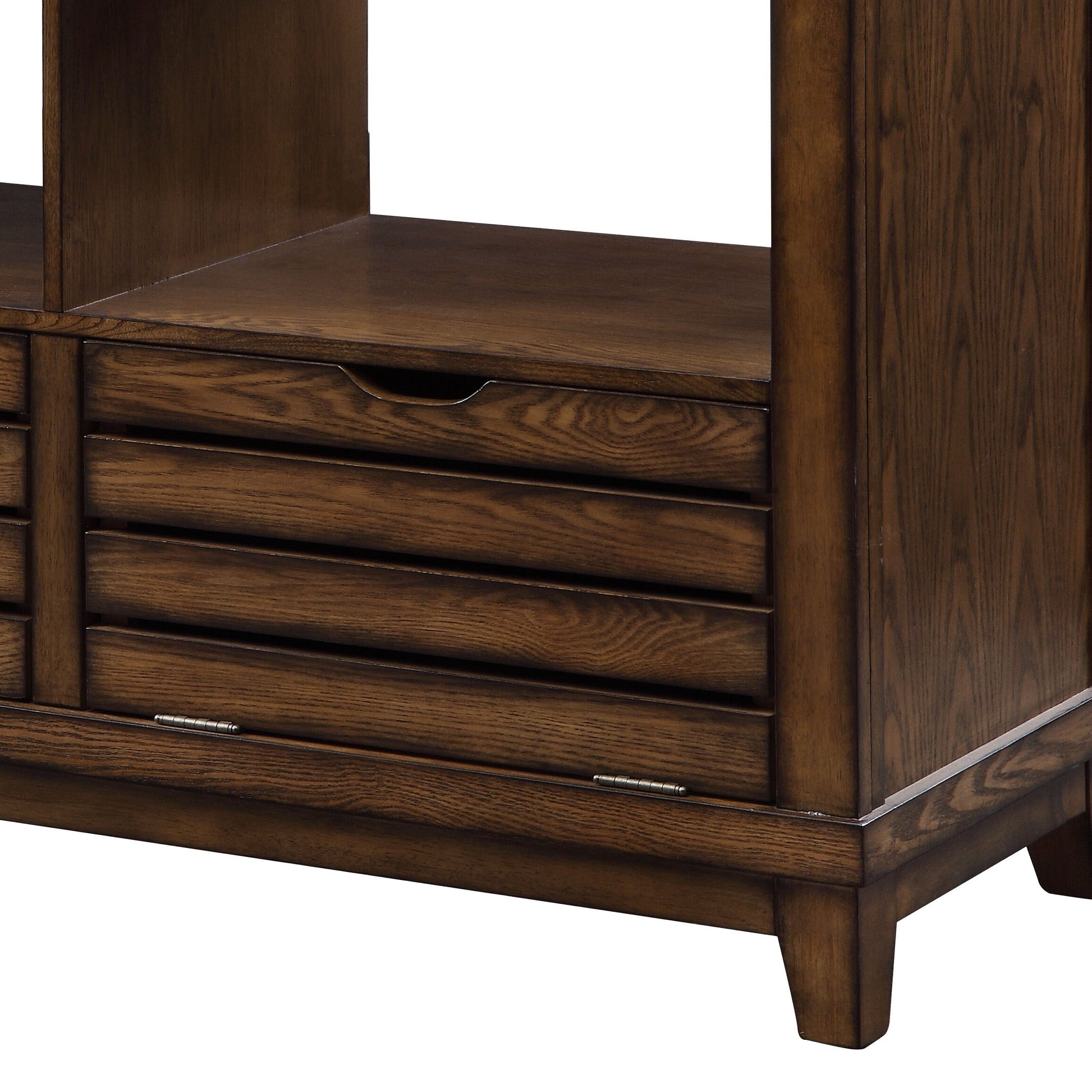 Oak Sofa Table With Tapered Legs Oak Primary Living Space Traditional Shelves Rectangular Solid Wood Mdf