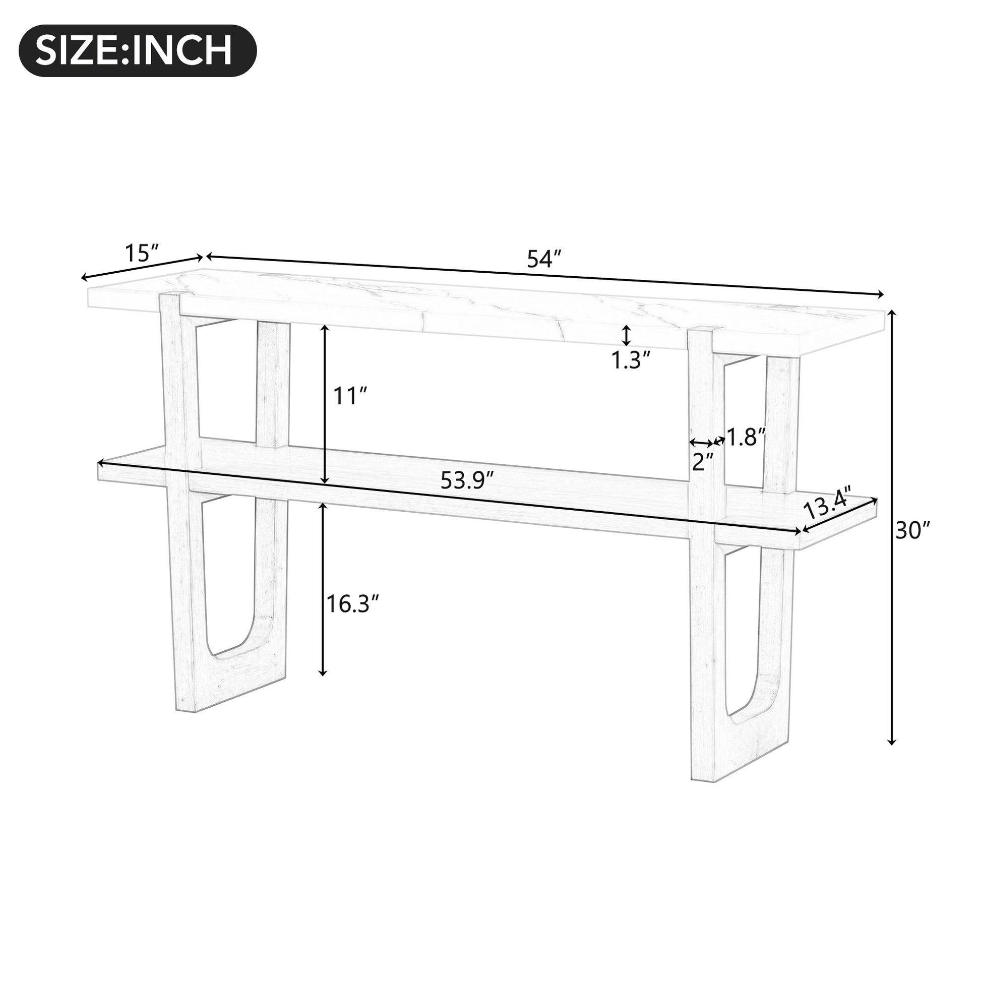 Retro Elegant Console Table With Marble Effect Top And Versatile Storage Solutions For Entryway And Living Room Antique White Antique White Solid Wood Mdf