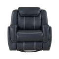 Modern Living Room Furniture 3Pc Reclining Sofa Set Bluefaux Leather Upholstery Sofa Loveseat Swivel Reclining Chair, Cup Holders, Power Outlets, Usb Ports Blue Faux Leather Wood Primary Living Space Modern Plywood,Solid Wood 6 Seat