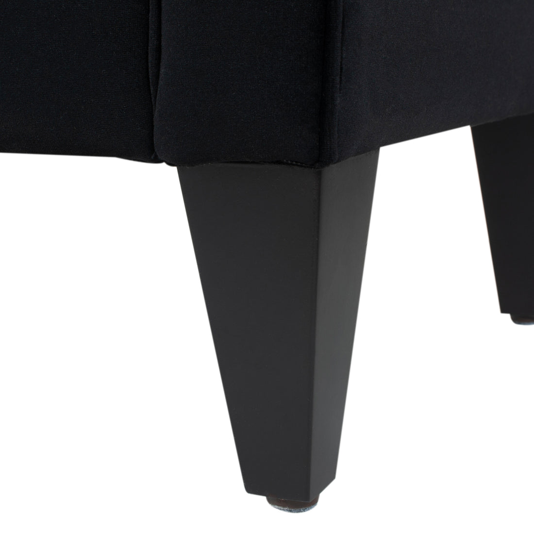 Jacqueline 57.5" Tufted Roll Arm Storage Bench, Anthracite Black Velvet Anthracite Foam Velvet